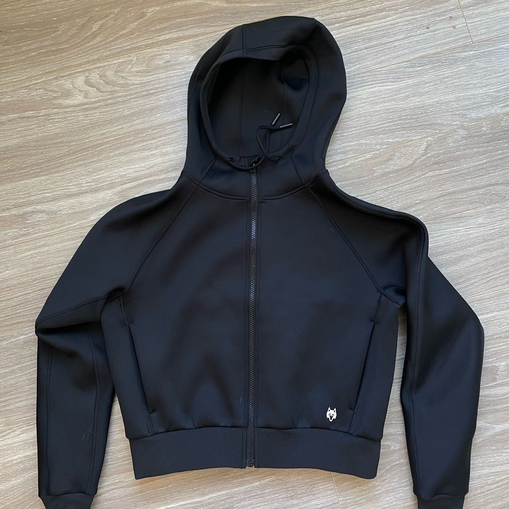 Greyson Women’s Kristina Full Zip Midweight Cropped Hoodie Black Sz S EUC - Picture 5 of 8